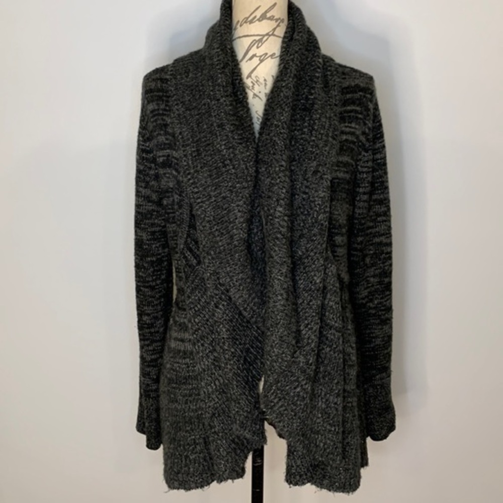 Cupio open front draped cardigan sweater L